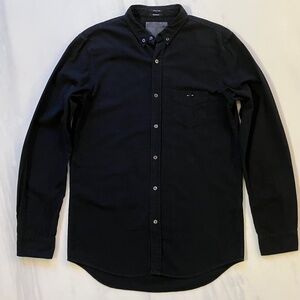 NEW w/ Tags R13 Black Button-Down Shirt Silver Embellishment M 20" p2p